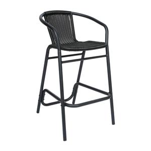 Flash Furniture SDA-AD632032R-BK-GG Lilia Bar Stool w/ Black Rattan Back and Seat