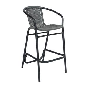Flash Furniture SDA-AD632032R-GY-GG Lilia Bar Stool w/ Gray Rattan Back and Seat