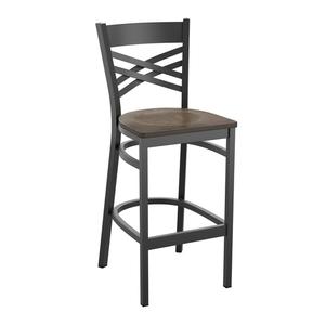 Flash Furniture XU-6F8BXBK-BAR-ACPW-GG Hercules Black Metal X Back Barstool w/ Copper Wood Seat