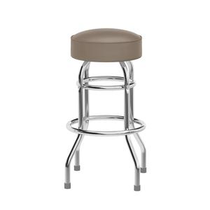Flash Furniture XU-D-100-BEIGE-GG Bruno Double Ring Chrome Bar Stool with Beige Swivel Seat
