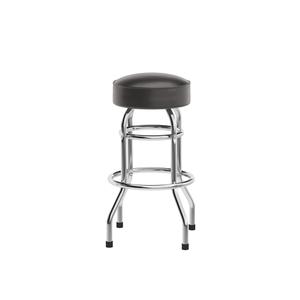 Flash Furniture XU-D-100-DKBRN-GG Bruno Double Ring Chrome Bar Stool w/ Dark Brown Swivel Seat