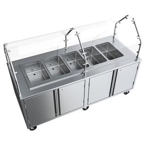BK Resources FBS-P-H-5 84in Wide 5 Well Portable Hot Food Buffet Station 