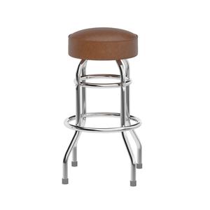 Flash Furniture XU-D-100-WBRN-GG Bruno Chrome Barstool w/ Weathered Brown Swivel Seat