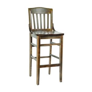Flash Furniture XU-DG-W0006B-ANTCPR-GG Hercules Antique Copper Schoolhouse Back Wood Barstool