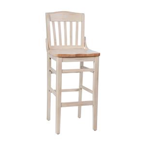 Flash Furniture XU-DG-W0006B-ANTWHT-GG Hercules Antique White Schoolhouse Back Wood Barstool