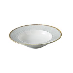 Yanco China IB-408 Iris Blue Porcelain 10 oz. 8.6" dia. Soup Plate - 2 Doz