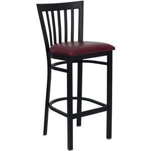 Flash Furniture XU-DG6R8BSCH-BAR-BURV-GG Hercules Schoolhouse Back Barstool w/ Burgundy Vinyl Seat