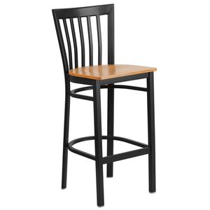 Flash Furniture XU-DG6R8BSCH-BAR-NATW-GG Hercules Schoolhouse Back Barstool w/ Natural Wood Seat