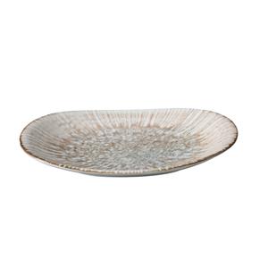 Yanco China LE-409 Legna White & Brown Porcelain 9.1" x 4.9" Fish Plate- 2 Doz