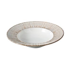 Yanco China LE-410 Legna White & Brown Porcelain 20oz. 10.25" Soup Plate- 1 Doz