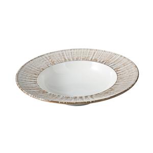 Yanco China LE-411 Legna White & Brown Porcelain 25oz. 11.1" Pasta Bowl - 1 Doz