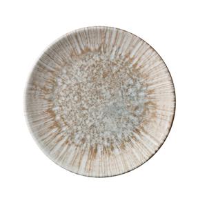 Yanco China LE-707 Legna White & Brown Porcelain 7.25" dia. Coupe Plate- 3 Doz