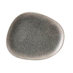 Yanco China MI-312 Misty Gray Melamine 12" x 10" Irregular Plate - 1 Dozen