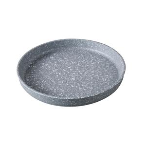 Yanco China ST-108 Stone Art Gray Melamine 8" dia. Upright Rim Plate - 4 Dozen
