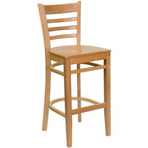 Flash Furniture XU-DGW0005BARLAD-NAT-GG Hercules Barstool w/ Natural Wood Ladder Back & Seat