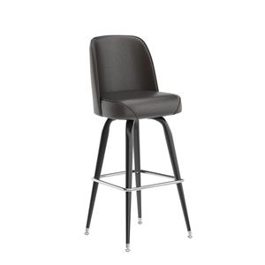 Flash Furniture XU-F-125-DKBRN-GG James Dark Brown Mid-Back Swivel Bucket Seat Bar Stool