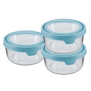 Anchor Hocking 13285L20 Premium Round Glass Food Storage Set - 6 Pieces 