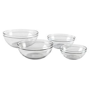 Anchor Hocking 91054L20 Mix & Measure Glass Nesting Mixing Bowl Set - 4 Pieces 