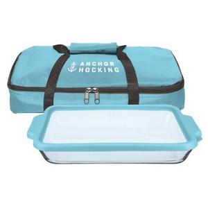 Anchor Hocking 13216L20 Oven Basics 3qt Bake Dish Tote Set with 3 Pieces 