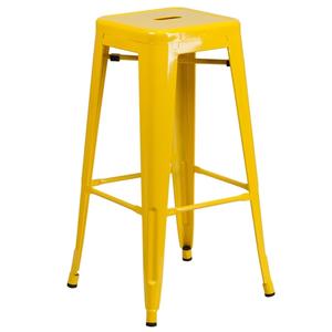 Flash Furniture CH-31320-30-YL-GG 30"H Backless Yellow Metal Barstool