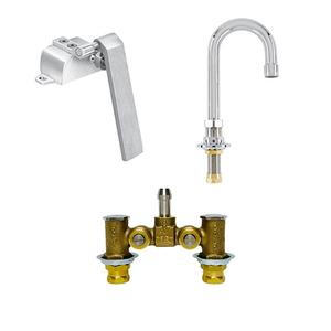 Fisher 73419 Deck-Mount Faucet with 6in Rigid Gooseneck Spout 