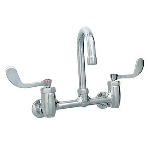 Fisher 95500 8in Backsplash Wrist-Handle Faucet with 12in Gooseneck Spout 
