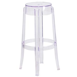 Flash Furniture FH-118-APC2-GG 29.75in Bar Height Transparent Polycarbonate Stool 