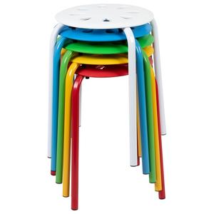 Flash Furniture LE-S1-MC-GG 17.5"H Assorted Stacking Stools w/ Plastic Seat - Set of 5