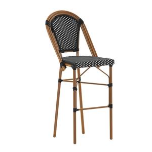Flash Furniture SDA-AD642001-BS-BKWH-NAT-GG Bordeaux 30" Black/White & Bamboo Finish French Bistro Stool