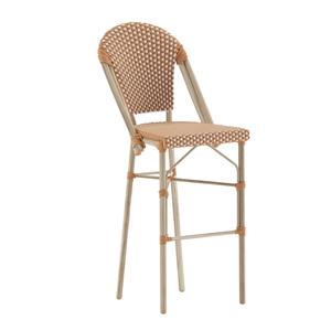 Flash Furniture SDA-AD642001-F-BS-NATWH-LTNAT-GG Lourdes 30"H Natural/White Finish French Bistro Stool