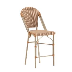 Flash Furniture SDA-AD642001-F-CS-NATWH-LTNAT-GG Lourdes 26"H Natural/White Finish French Bistro Stool