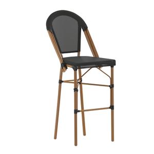 Flash Furniture SDA-AD642107-BS-BK-NAT-GG Marseille 30"H Black & Bamboo Finish French Bistro Stool