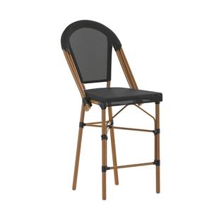 Flash Furniture SDA-AD642107-CS-BK-NAT-GG Marseille 26"H Black & Bamboo Finish French Bistro Stool