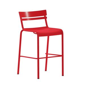 Flash Furniture XU-CH-10318-B-RED-GG Nash Slatted Back and Seat Red Metal Stacking Barstool