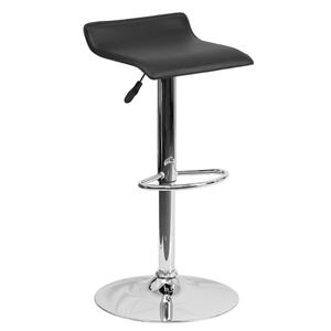 Flash Furniture DS-801-CONT-BK-GG Contemporary Black Vinyl Low Back Swivel Bar Stool
