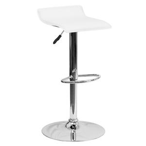 Flash Furniture DS-801-CONT-WH-GG Contemporary White Vinyl Low Back Swivel Bar Stool