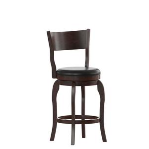 Flash Furniture ES-NT2-24-ESP-GG Nichola Espresso/Black Counter Height Swivel Pub Barstool