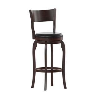 Flash Furniture ES-NT2-29-ESP-GG Nichola Espresso/Black Open Back Wood Swivel Pub Barstool