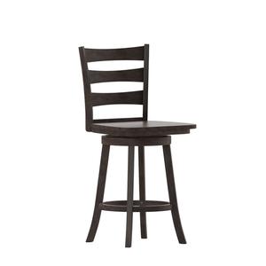 Flash Furniture ES-UN-31WS-24-GY-GG Liesel Gray Wash Walnut Swivel Counter Height Barstool