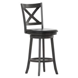 Flash Furniture ES-UN1-29-GY-GG Felicity Gray Wash Walnut Wood Cross Back Swivel Barstool