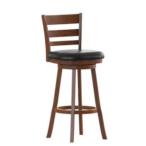 Flash Furniture ES-UN3-29-OAK-GG Zerrick Antique Oak Finish Wood Ladder Back Swivel Barstool