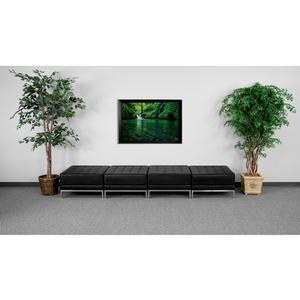 Flash Furniture ZB-IMAG-OTTO-4-GG Hercules Imagination Series 112"W Black 4 Piece Bench