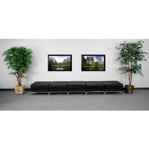 Flash Furniture ZB-IMAG-OTTO-5-GG Hercules Imagination Series 140"W Black 5 Piece Bench