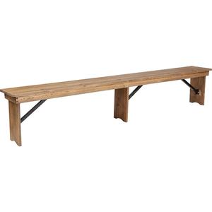 Flash Furniture XA-B-96X12-L-GG Hercules 96" x 12" Solid Pine Folding Rustic Farm Bench