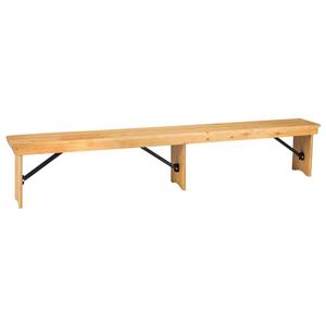 Flash Furniture XA-B-96X12-L-LN-GG Hercules 96" x 12" Solid Pine Natural Folding Farm Bench