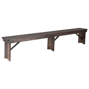 Flash Furniture XA-B-96X12-L-MG-GG Hercules 96"x12" Solid Pine Mahogany Folding Farm Bench