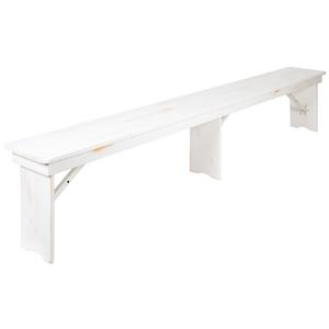 Flash Furniture XA-B-96X12-L-WH-GG Hercules 96"x12" Solid Pine White Folding Farm Bench