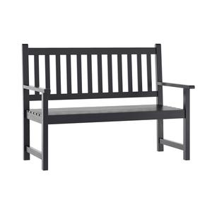 Flash Furniture LTS-0525-BK-GG Adele 2-Person Black Acacia Wood Patio Bench 