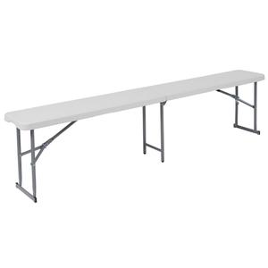 Flash Furniture RB-1172FH-GG 71"W x 10-1/4"D Granite White Plastic Folding Bench