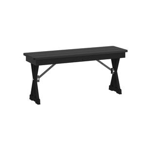 Flash Furniture XA-B-40X12-XLEGS-BW-GG Hercules 40"x12" Black Solid Pine Folding Rustic Farm Bench